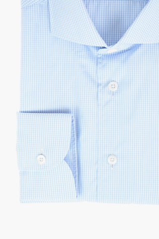Standard Collar Checkered Cotton Shirt