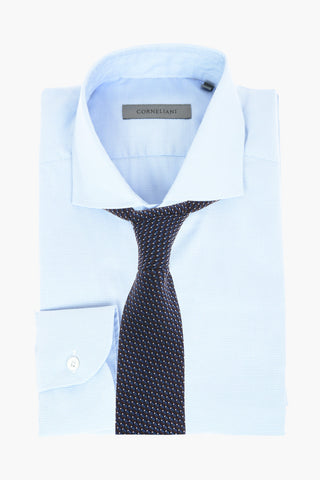 Camicia in Cotone Popeline con Motivo Micro Pied de Poule