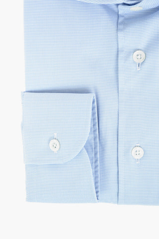 Camicia in Cotone Popeline con Motivo Micro Pied de Poule