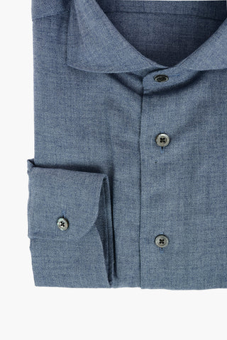 Standard Collar Tweed Cotton Slim Fit Shirt