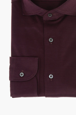 Camicia a Tinta Unita con Collo Francese