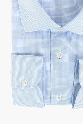 Camicia a Quadretti con Collo Francese