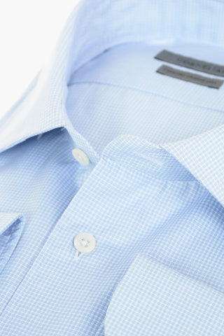 Camicia a Quadretti con Collo Francese
