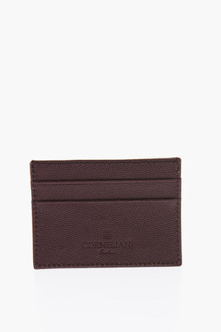 Leather Card Holder with Metal Logo