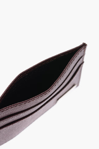 Leather Card Holder with Metal Logo