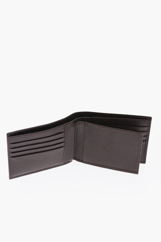 Silver Logo Pebbled Leather Wallet