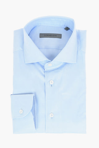 Standard Collar Twill Cotton Slim Fit Shirt