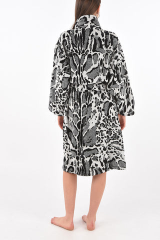 HOME animal printed cotton bathrobe