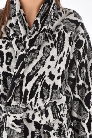 HOME animal printed cotton bathrobe