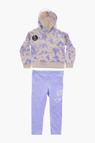 Set aus Kapuzen-Sweatshirt im Tie-Dye-Effekt und Leggings