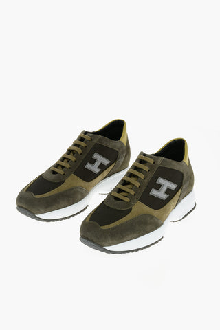 Tech Fabric Nabuk INTERACTIVE H FLOCK Sneakers with Logo Patch
