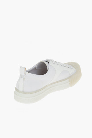 Canvas Sneakers with Tone-on-tone Details and Platform Sole