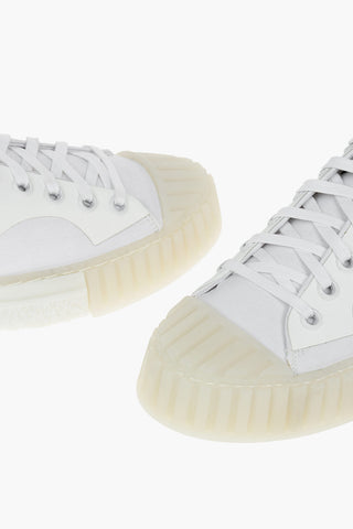 Canvas Sneakers with Tone-on-tone Details and Platform Sole
