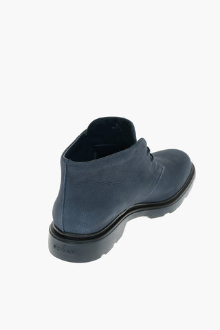 Nabuck Leather ROUTE Desert Boots with Embossed Logo