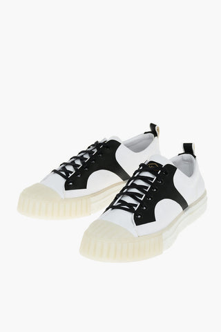 Canvas Sneakers with Platform Sole and Contrasting Details