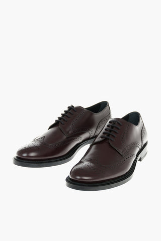 Full-brogue Leather Oxford Derby Shoes