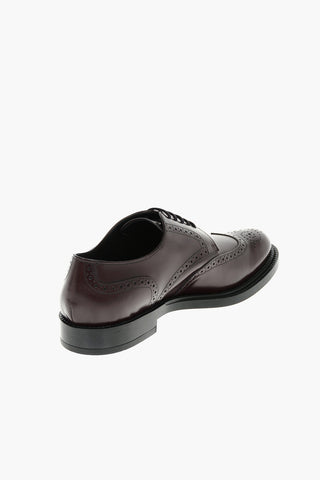 Full-brogue Leather Oxford Derby Shoes