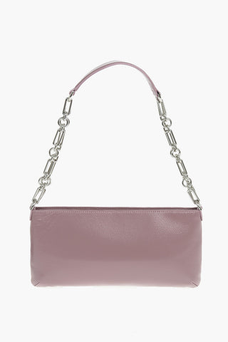 Leather Shoulder Bag With Chains