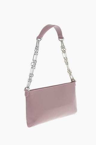 Leather Shoulder Bag With Chains