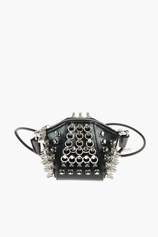 Leather ANTIGONA Mini Crossbody Bag With Studs