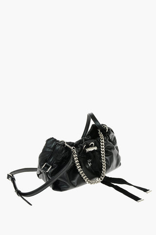 Borsa A Tracolla In Pelle THE BUNDLE MINI Con Coulisse E Catena