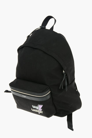 Logo Print CITY Fabric Backpack