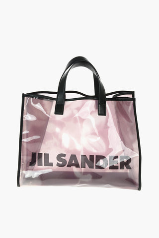 Logo Print Sheer Plastic Tote Bag