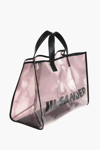 Logo Print Sheer Plastic Tote Bag