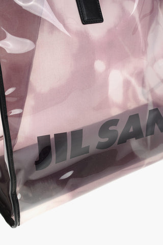 Logo Print Sheer Plastic Tote Bag