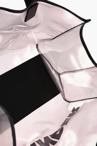 Logo Print Sheer Plastic Tote Bag