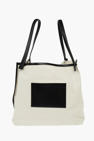 Borsa Tote In Tessuto E Pelle