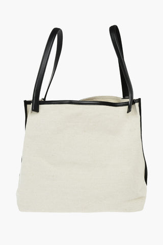 Borsa Tote In Tessuto E Pelle