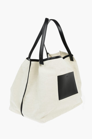 Borsa Tote In Tessuto E Pelle