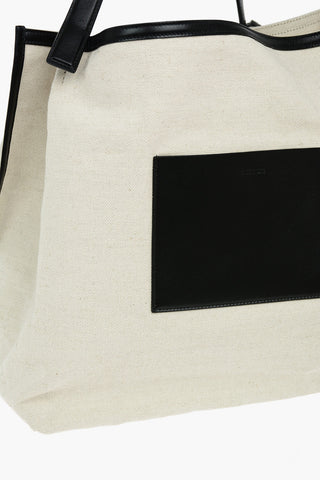 Borsa Tote In Tessuto E Pelle