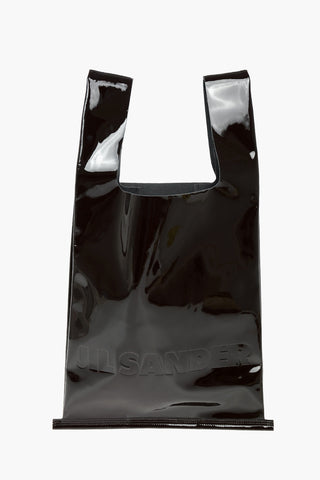 Embossed logo Patent Leather Tote Bag
