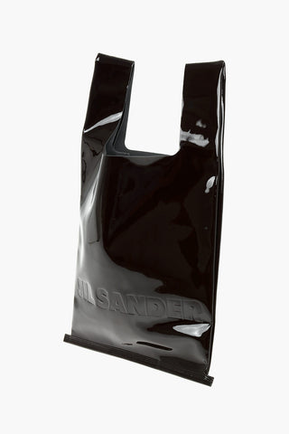 Embossed logo Patent Leather Tote Bag