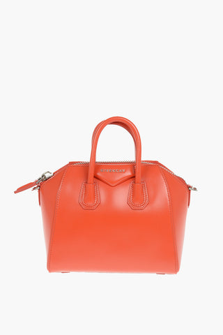 Leather ANTIGONA Mini Tote Bag With Shoulder Strap