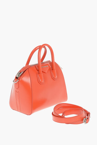 Leather ANTIGONA Mini Tote Bag With Shoulder Strap