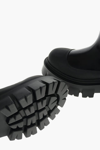 Soft Leather Calf-length Boots with Chunky Sole 5cm