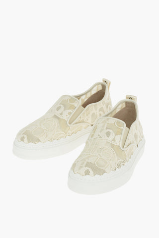 Logoed Laced LAUREN Slip-on Sneakers with Elastic Inserts
