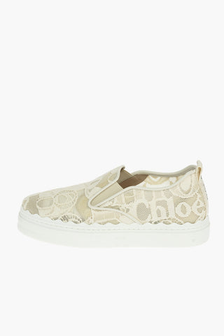 Logoed Laced LAUREN Slip-on Sneakers with Elastic Inserts