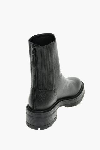 Soft Leather SAINT HONORE Combat Boots with Zip Fastening 4,5cm