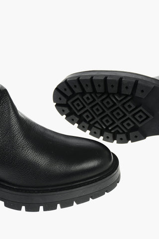 Soft Leather SAINT HONORE Combat Boots with Zip Fastening 4,5cm