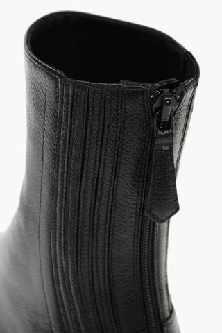 Soft Leather SAINT HONORE Combat Boots with Zip Fastening 4,5cm