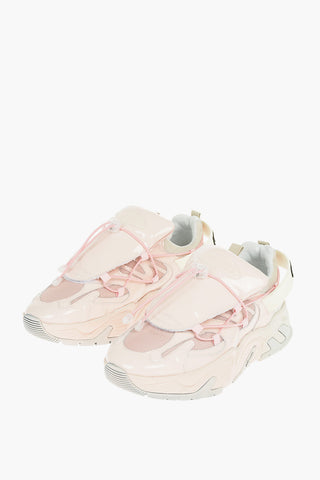 Polished Leather KAKKOI Sneakers with Drawstring Fastening