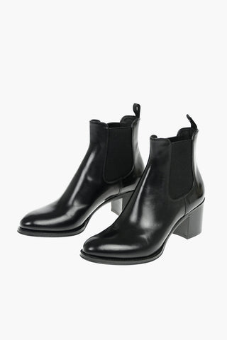Polished Fume Leather SHIRLEY 55 Chelsea Ankle Booties 7cm