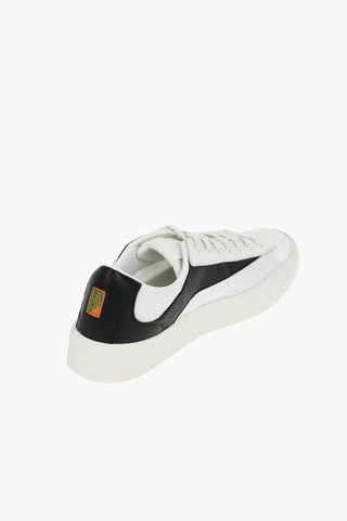 Fabric Sneakers with Grained Leather Details