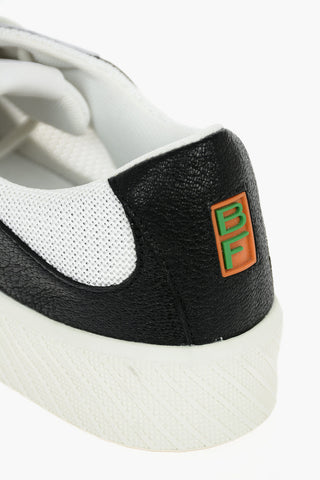 Fabric Sneakers with Grained Leather Details