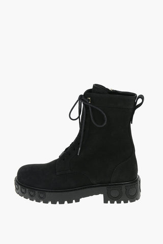 Nabuck Leather CHOPPED Combat Booties with Cleated Sole