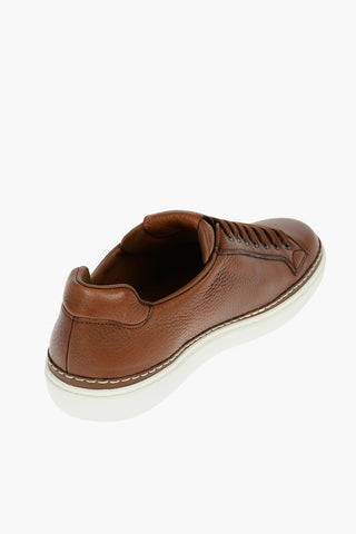 Grained Leather BOLAND Sneakers with Lettering Logo